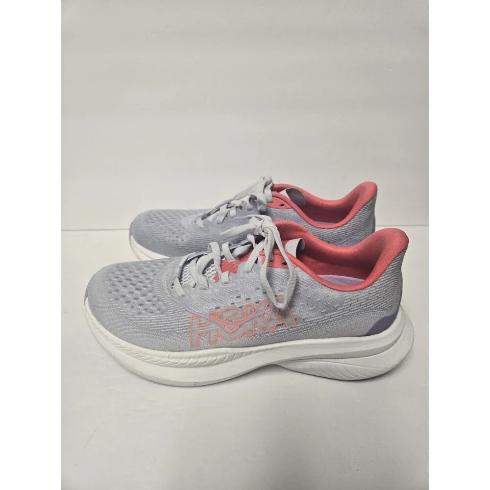$140 Hoka Mach 6 Running Shoe (Women) Size 7.5 Gray Pink EUC - Picture 3 of 10